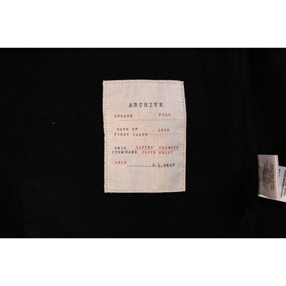 L.L. Bean Womens Black Long Sleeve Shirt Size Large Soft Cotton Camois Cloth - Picture 8 of 11